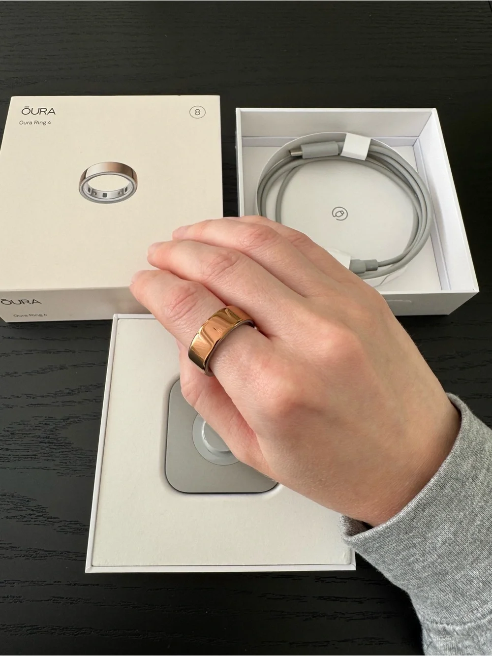 Oura Smart Ring Gen 4 in Rose Gold Size 8